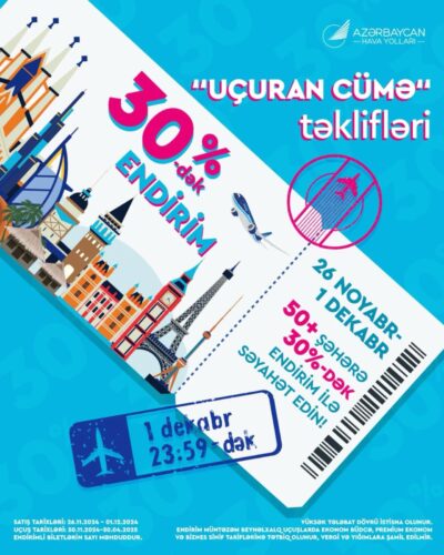 AKSİYA: AZAL-da müxtəlif istiqamətlərə 30% endirim