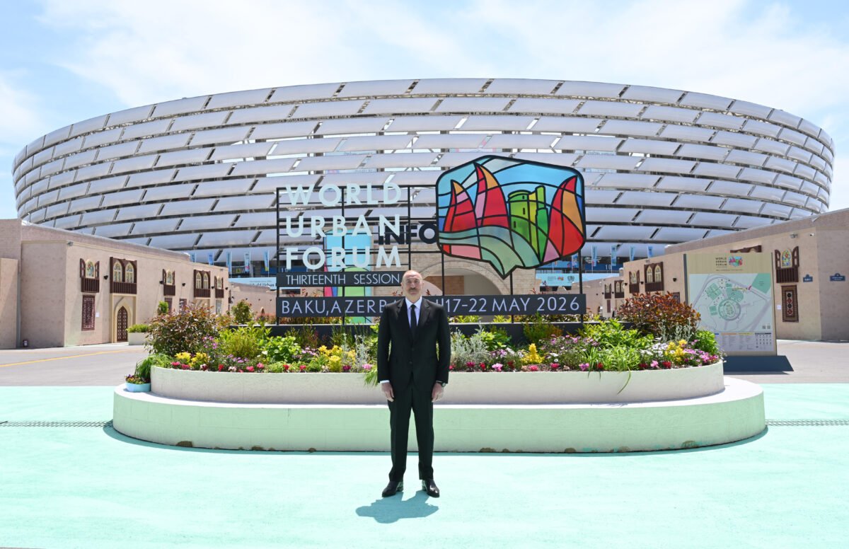 Prezident İlham Əliyev Bakı Olimpiya Stadionunun ərazisində WUF13 ilə bağlı görülən işlərlə tanış olub
