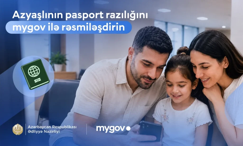 Artıq azyaşlılar üçün “xarici pasport”u “mygov”dan əldə etmək mümkündür