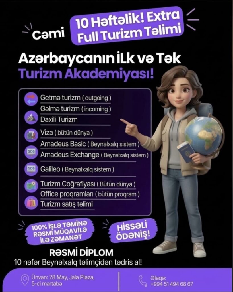 Fusion Academy turizm sahəsi üzrə 10 həftəlik təlim proqramı təqdim edir – MƏLUMAT